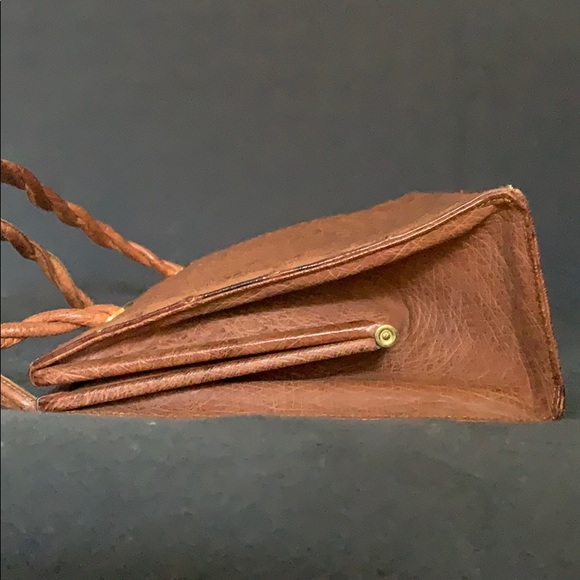 Mark Cross Brown Ostrich Leather Handbag - Picture 5 of 8